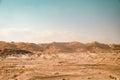 Sandy hills in the desert of Israel, Red Canyon near the city of Eilat Royalty Free Stock Photo