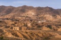 The sandy hills of Matmata town in Tunisia. Royalty Free Stock Photo