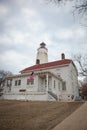 Sandy Hook Lighthouse and Lightkeepers House Royalty Free Stock Photo