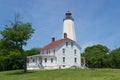 Sandy Hook Lighthouse is located at Fort Hancock. New Jersey, USA