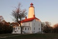 Sandy Hook Lighthouse, the oldest working lighthouse in the United States, built in 1764 Royalty Free Stock Photo