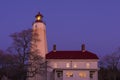 Sandy Hook lighthouse at Sunset Royalty Free Stock Photo