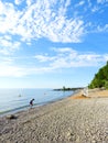 Idyllic Sandy Island beach coastline at late afternoon Royalty Free Stock Photo