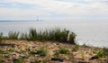 Sandy Island Beach State Park and Nine Mile Nuke Plant Royalty Free Stock Photo