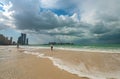 Sandy JBR Beach on a cloudy day