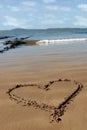 Sandy love heart Royalty Free Stock Photo