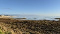 Sandy natural wild ocean beach in Cap Ferret near arcachon bay in France Royalty Free Stock Photo