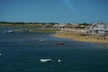 Sandy Neck Lighthouse atlantic ocean cape cod barnstable houses Royalty Free Stock Photo