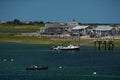 Sandy Neck Lighthouse atlantic ocean cape cod barnstable houses Royalty Free Stock Photo