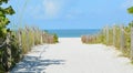 Sandy Pathway to the Sea Via the Beach Royalty Free Stock Photo