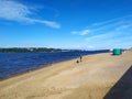 Public beach in Volga river, Kostroma, Russia Royalty Free Stock Photo