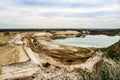 Sandy quarry in cloudy weather