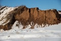 Sandy quarry on winter day