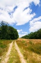 Sandy road blue sky