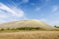 Sandy-rocky hill in the steppe. Snake Mountain, natural landmark