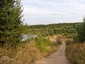 Sandy rural road near the river