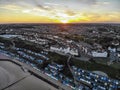 Walton on the naze at sunset colourful beach huts