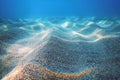 Sandy Sea Bottom Underwater Background, Underwater Blue Ocean Royalty Free Stock Photo