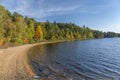 Sandy Shoreline of a Lake in Autumn - Ontario, Canada Royalty Free Stock Photo