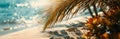 Sandy Shores Tropical Beach Wallpaper and Design featuring Palms, Generative AI