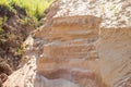 Sandy slope with talus on a quarry