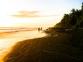 On a Sandy summer Beach Pacific sunset Royalty Free Stock Photo
