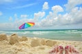 Sandy Toes and Sand Castles Royalty Free Stock Photo