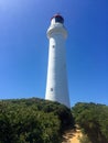 A sandy trail to the lighthouse, a sunny day