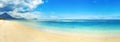 Sandy tropical beach. Beautiful landscape. Panorama. Royalty Free Stock Photo
