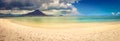 Sandy tropical beach. Beautiful landscape. Panorama. Royalty Free Stock Photo