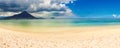 Sandy tropical beach. Beautiful landscape. Panorama. Royalty Free Stock Photo