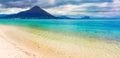 Sandy tropical beach. Beautiful landscape. Panorama. Royalty Free Stock Photo