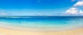 Sandy tropical beach. Beautiful landscape. Panorama. Royalty Free Stock Photo