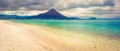 Sandy tropical beach. Beautiful landscape. Panorama. Royalty Free Stock Photo