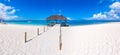 Sandy tropical beach. Panorama Royalty Free Stock Photo