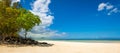 Sandy tropical beach. Panorama. Royalty Free Stock Photo