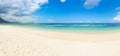 Sandy tropical beach. Panorama. Royalty Free Stock Photo