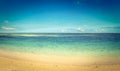 Sandy tropical beach. Beautiful landscape. Panorama. Royalty Free Stock Photo