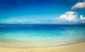 Sandy tropical beach. Beautiful landscape. Panorama. Royalty Free Stock Photo