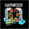 Sanfrancisco typogrphy for t shirt printing vector Royalty Free Stock Photo