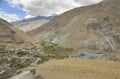 Beautiful view of Confluence of the Zanskar and Indus rivers in Nimmu Valley, Union Territory of Ladakh, INDIA. Royalty Free Stock Photo