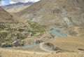 Beautiful view of Confluence of the Zanskar and Indus rivers in Nimmu Valley, Union Territory of Ladakh, INDIA. Royalty Free Stock Photo