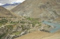 Sangam - Beautiful view of Confluence of the Zanskar and Indus rivers in Nimmu Valley, Union Territory of Ladakh, INDIA