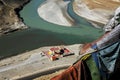 Sangam Indus and Zanskar Rivers meeting in Leh