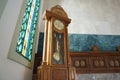 Pendulum Ornamental wooden Clock with calligraphy carving in mosque.