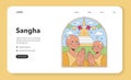 Sangha community illustration. Flat vector Royalty Free Stock Photo