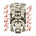 Sangre Azteca, Aztec Blood Spanish text Aztec Pride vector design, Tattoo inspiration Royalty Free Stock Photo