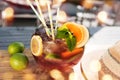 Sangria bowle in a restaurant Royalty Free Stock Photo