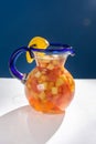 Sangria cocktail with white wine and fresh fruit Royalty Free Stock Photo