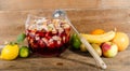 Sangria punch bowl with fruits Royalty Free Stock Photo